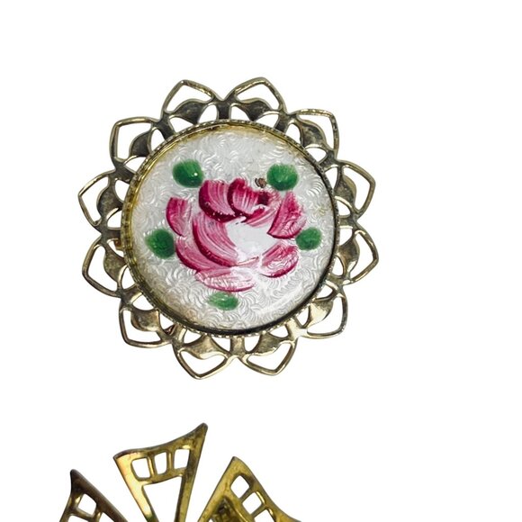 Lot Of 5 Small Gold Tone Pins (5765) - Picture 4 of 6